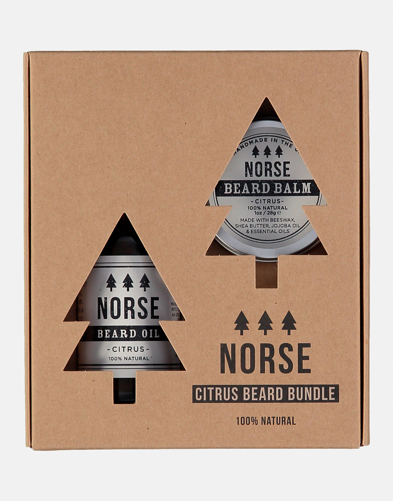 Norse Beard Bundle Citrus, contains a beard oil and beard balm